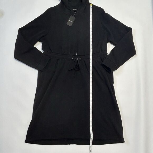 New Torrid Sweatshirt Dress Womens Med Large Fleece Hoodie Black Hooded Pullover - Picture 9 of 13